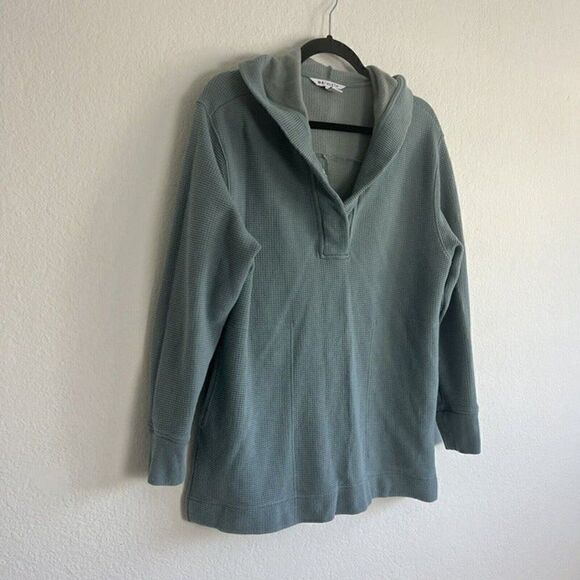 Athleta Women’s Hooded Coaster Luxe Tencel Waffle Knit Pullover Top Size Small - Picture 11 of 12